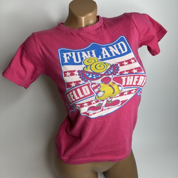 Vintage Hysteric Mini Funland Tee Pink Clown Graphic Y2K Japan Streetwear XS - Picture 1 of 10